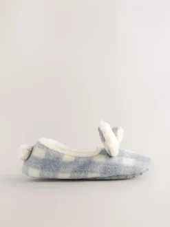 Pantoffels*Next Grey Check Bunny - Ballerinapantoffels