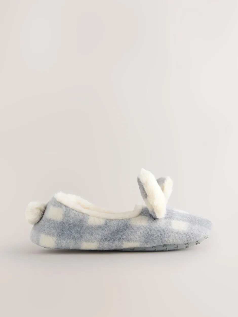 Pantoffels*Next Grey Check Bunny - Ballerinapantoffels