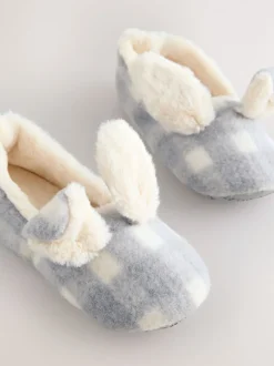 Pantoffels*Next Grey Check Bunny - Ballerinapantoffels