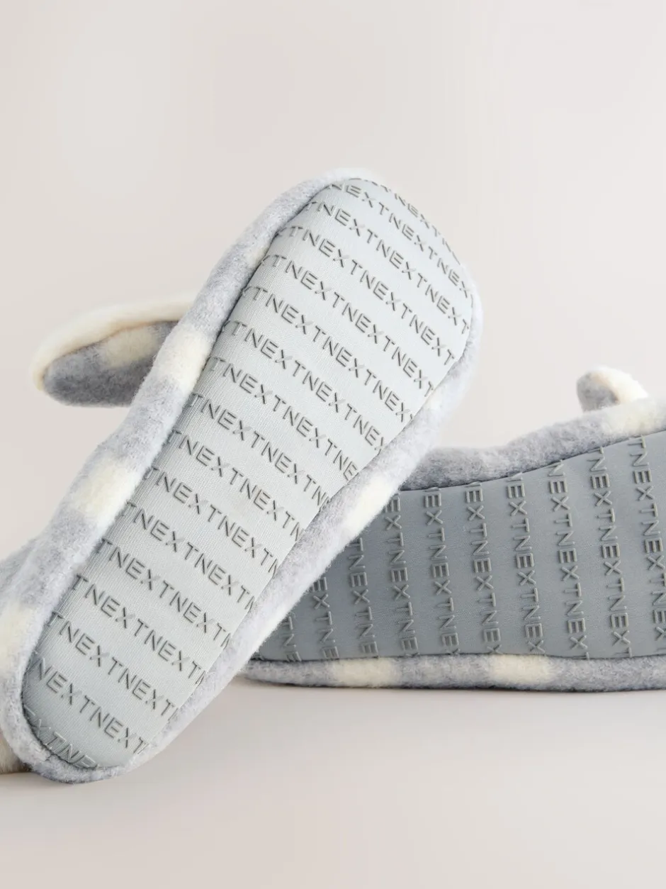 Pantoffels*Next Grey Check Bunny - Ballerinapantoffels