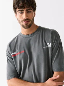 T-Shirts En Hemden|Next Grey Jeep - Kerstmis T-shirt met grafische print
