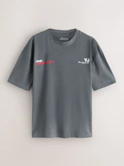 T-Shirts En Hemden|Next Grey Jeep - Kerstmis T-shirt met grafische print