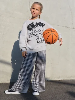 Sweaters En Hoody´S*Next - Sweatshirt and Wide Leg Trousers Set (3-16yrs) Grey/Gingham Dog