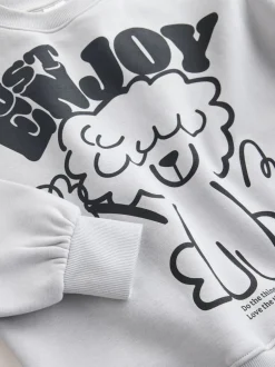 Sweaters En Hoody´S*Next - Sweatshirt and Wide Leg Trousers Set (3-16yrs) Grey/Gingham Dog