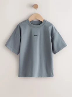 T-Shirts|Tops|Next - Short Sleeve Logo Chest Graphic T-Shirts 4 Pack (3-16yrs) Grey/Yellow/Mineral/Red