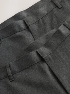Formele Broek|Next - 2 Modieuze broeken zonder bandplooi Grijs