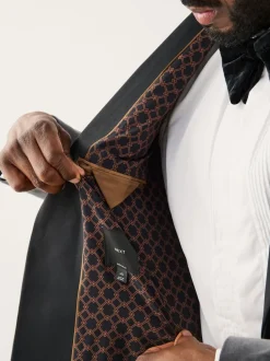 Smokings En Feestkleding*Next - Aansluitend - Motionflex stretchyfluwelen Blazer Grijs