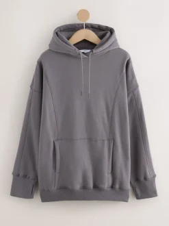 Sportkleding|Hoody's En Sweatshirts|Next Grijs - Active Longline Overhead Hoodie met superzacht naaddetail en zakken