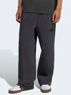 Joggingbroeken*adidas - Essentials Three Stripes Fleece Wide Leg Trousers Grijs