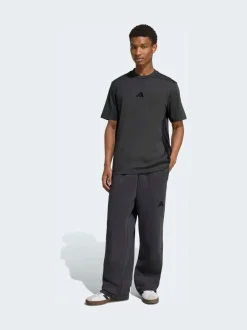 Joggingbroeken*adidas - Essentials Three Stripes Fleece Wide Leg Trousers Grijs