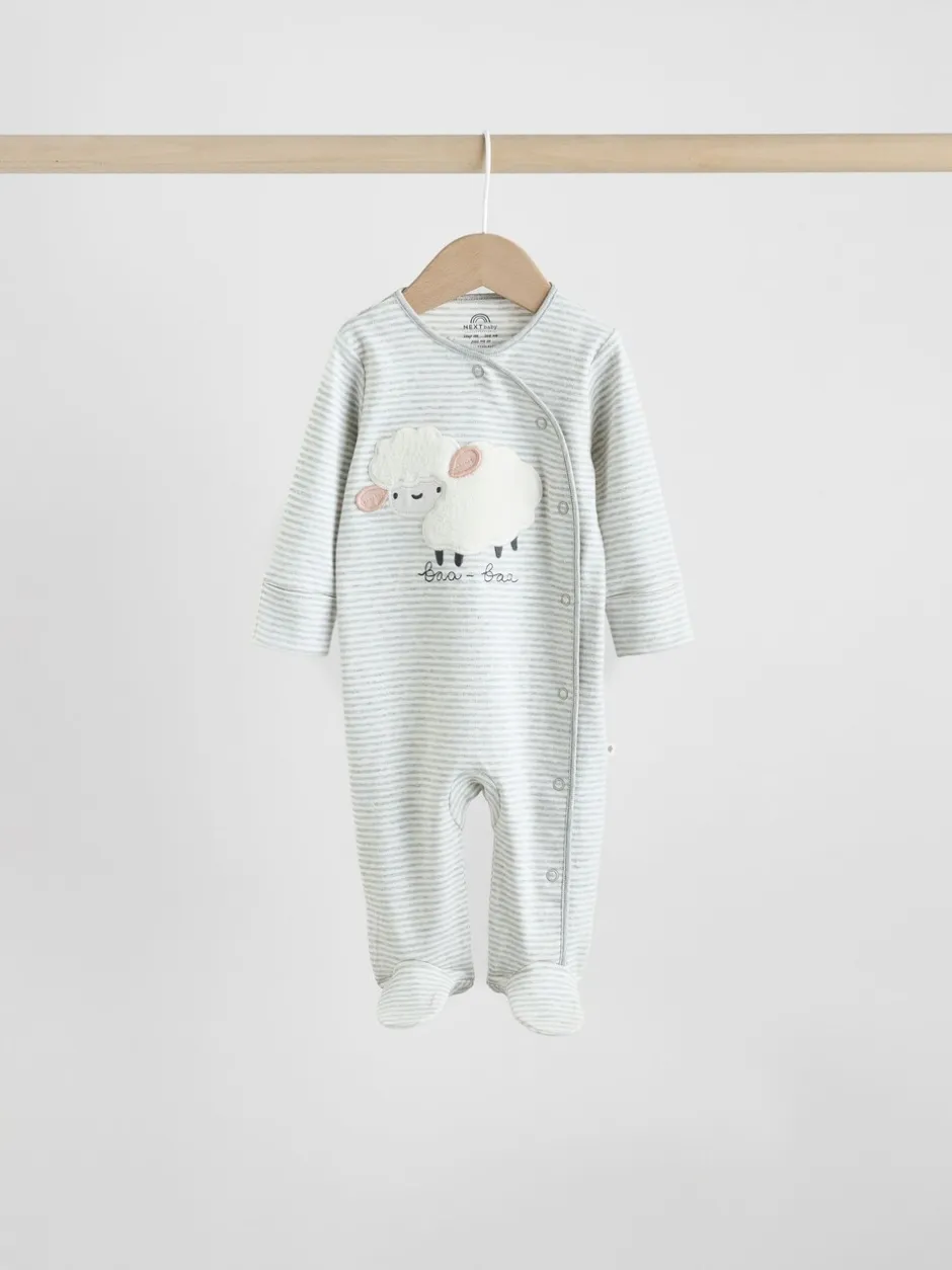 Babypakjes En Babypyjama's*Next Grijs - Baby Popper Sleepsuits 3 Pack