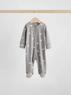 Babypakjes En Babypyjama's*Next Grijs - Baby Popper Sleepsuits 3 Pack