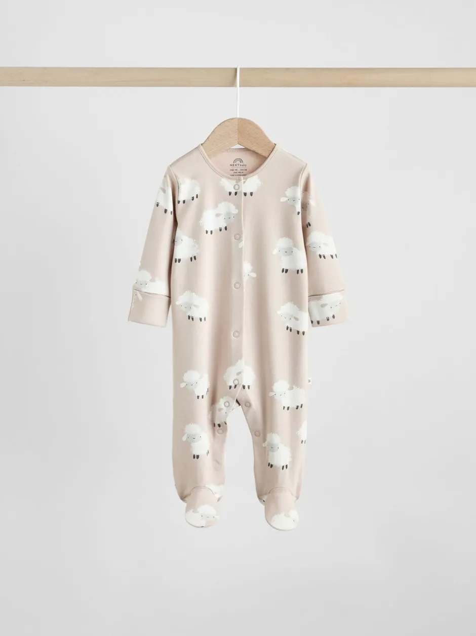 Babypakjes En Babypyjama's*Next Grijs - Baby Popper Sleepsuits 3 Pack