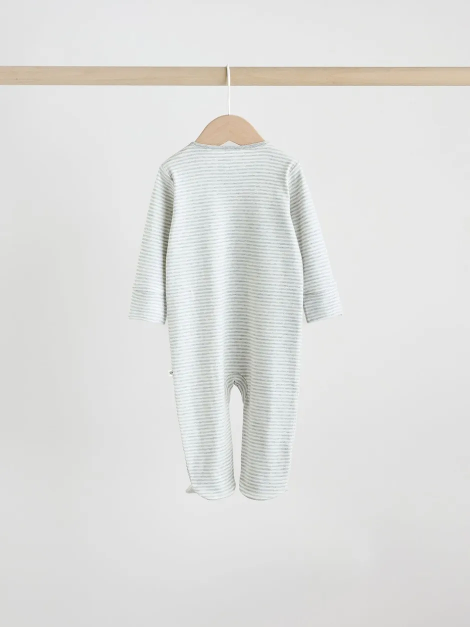 Babypakjes En Babypyjama's*Next Grijs - Baby Popper Sleepsuits 3 Pack