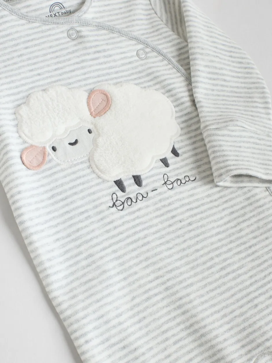Babypakjes En Babypyjama's*Next Grijs - Baby Popper Sleepsuits 3 Pack
