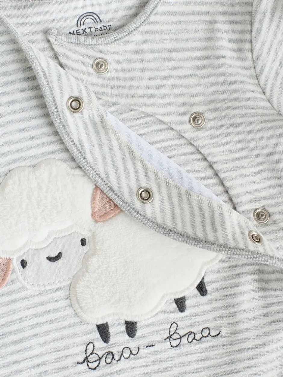 Babypakjes En Babypyjama's*Next Grijs - Baby Popper Sleepsuits 3 Pack