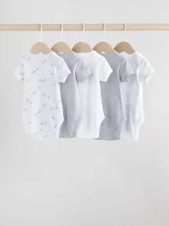 Rompertjes En Hemdjes|Rompertjes En Hemdjes*Next Grijs - Baby Short Sleeved Bodysuits 5 Pack