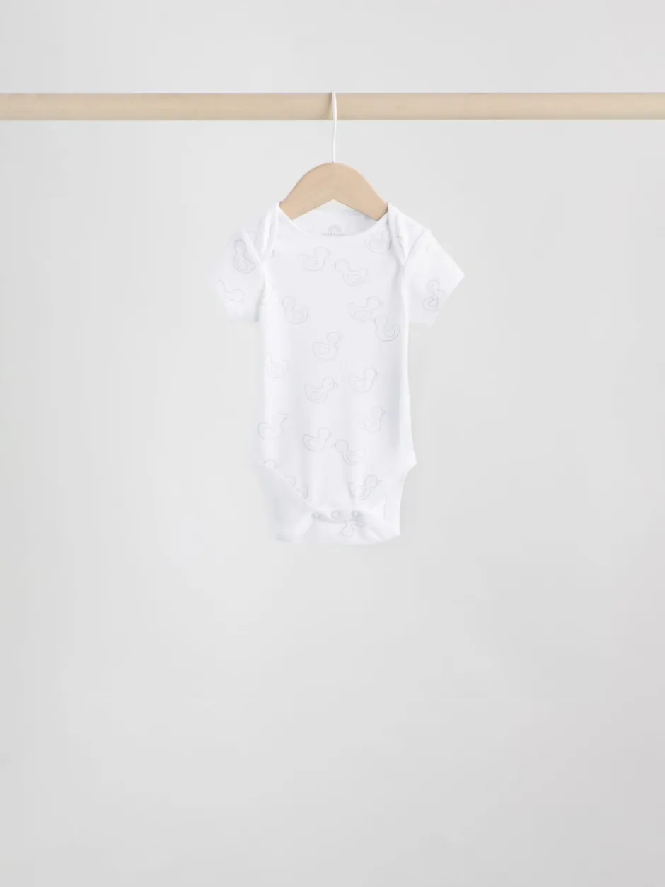 Rompertjes En Hemdjes|Rompertjes En Hemdjes*Next Grijs - Baby Short Sleeved Bodysuits 5 Pack
