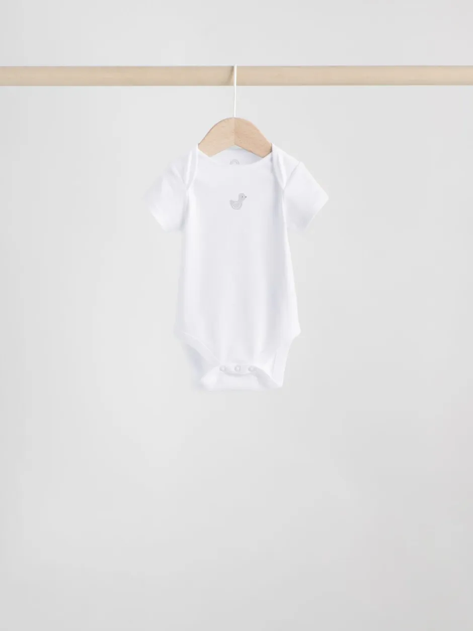 Rompertjes En Hemdjes|Rompertjes En Hemdjes*Next Grijs - Baby Short Sleeved Bodysuits 5 Pack