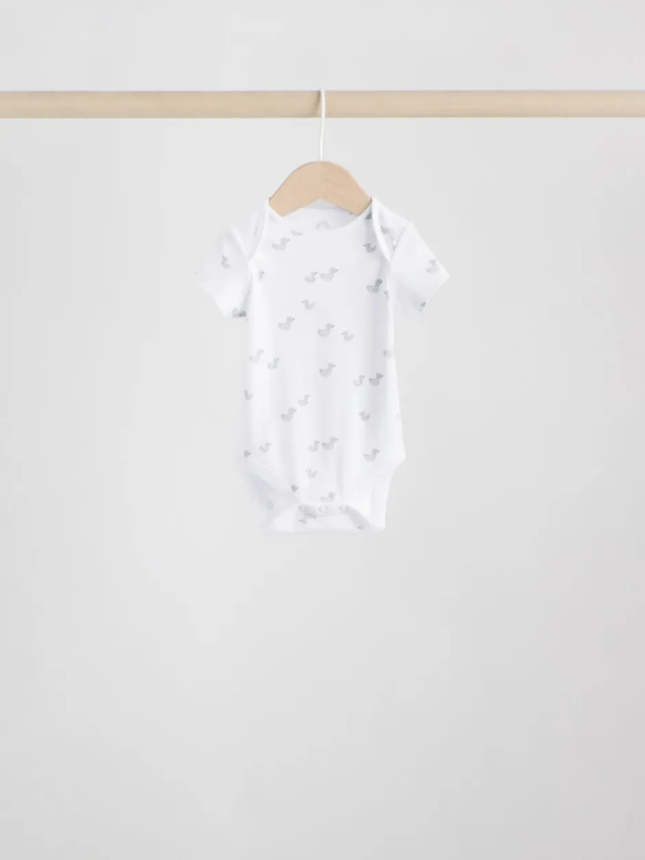 Rompertjes En Hemdjes|Rompertjes En Hemdjes*Next Grijs - Baby Short Sleeved Bodysuits 5 Pack