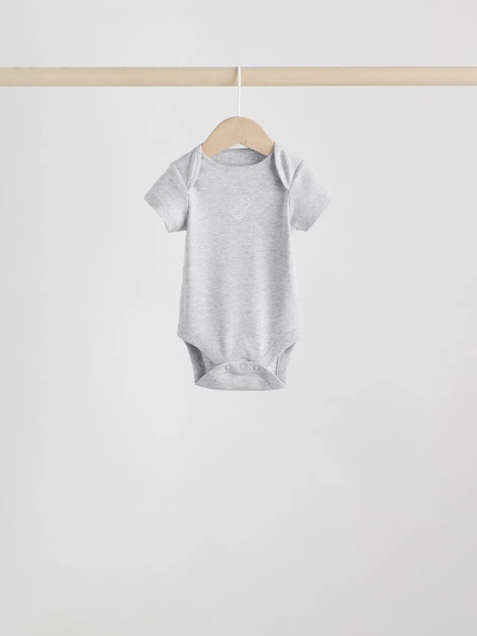 Rompertjes En Hemdjes|Rompertjes En Hemdjes*Next Grijs - Baby Short Sleeved Bodysuits 5 Pack