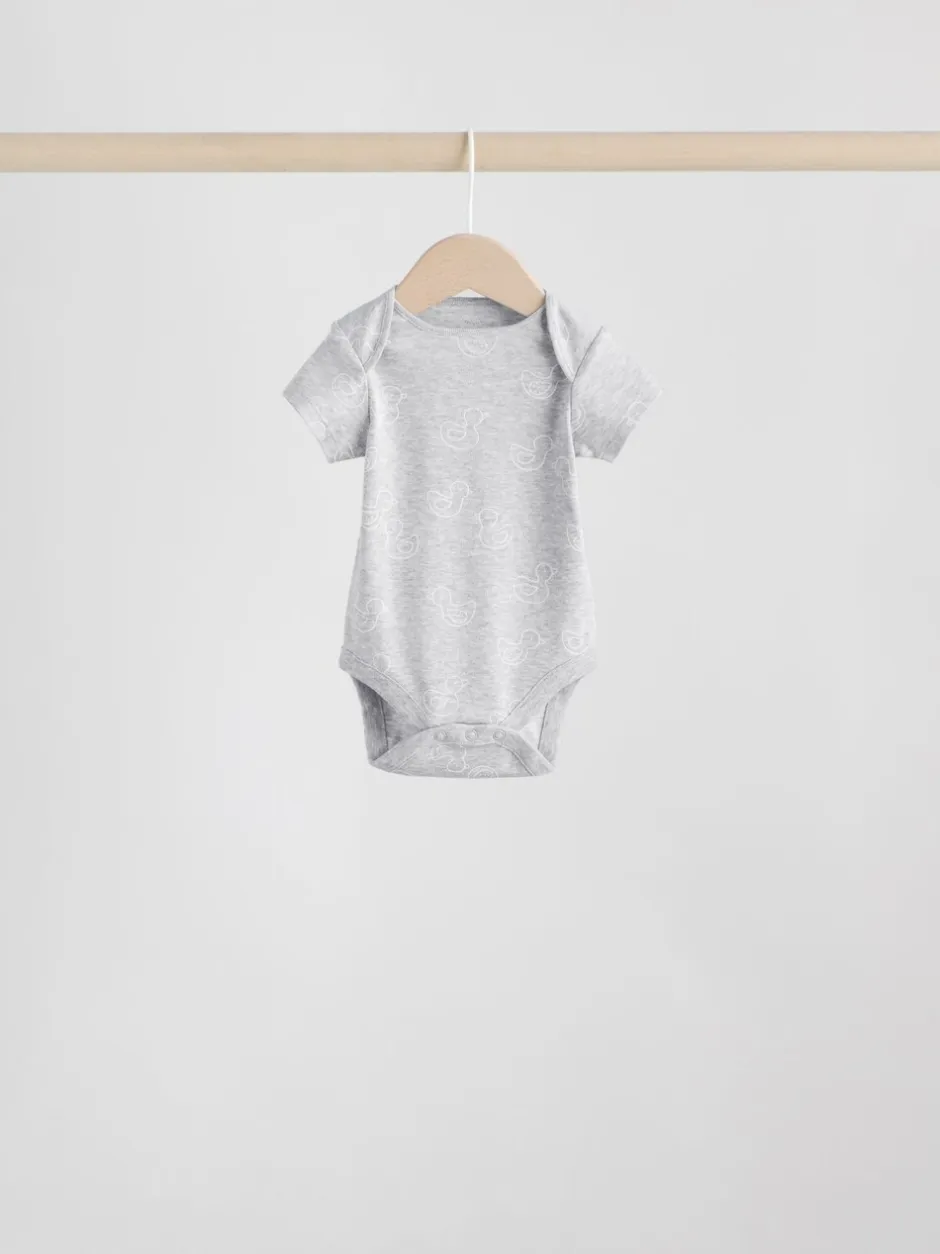 Rompertjes En Hemdjes|Rompertjes En Hemdjes*Next Grijs - Baby Short Sleeved Bodysuits 5 Pack