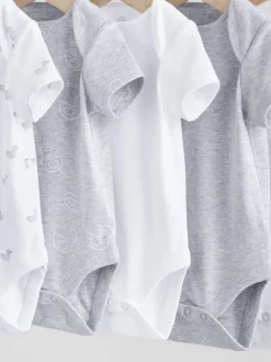 Rompertjes En Hemdjes|Rompertjes En Hemdjes*Next Grijs - Baby Short Sleeved Bodysuits 5 Pack