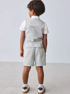 Kostuums En Herenvesten*Baker by Ted Baker - set van overhemd, gilet en short Grijs
