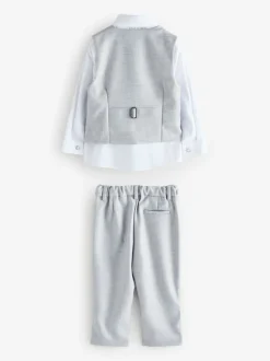 Kostuums En Herenvesten|Baker by Ted Baker - set van gilet, overhemd en broek Grijs