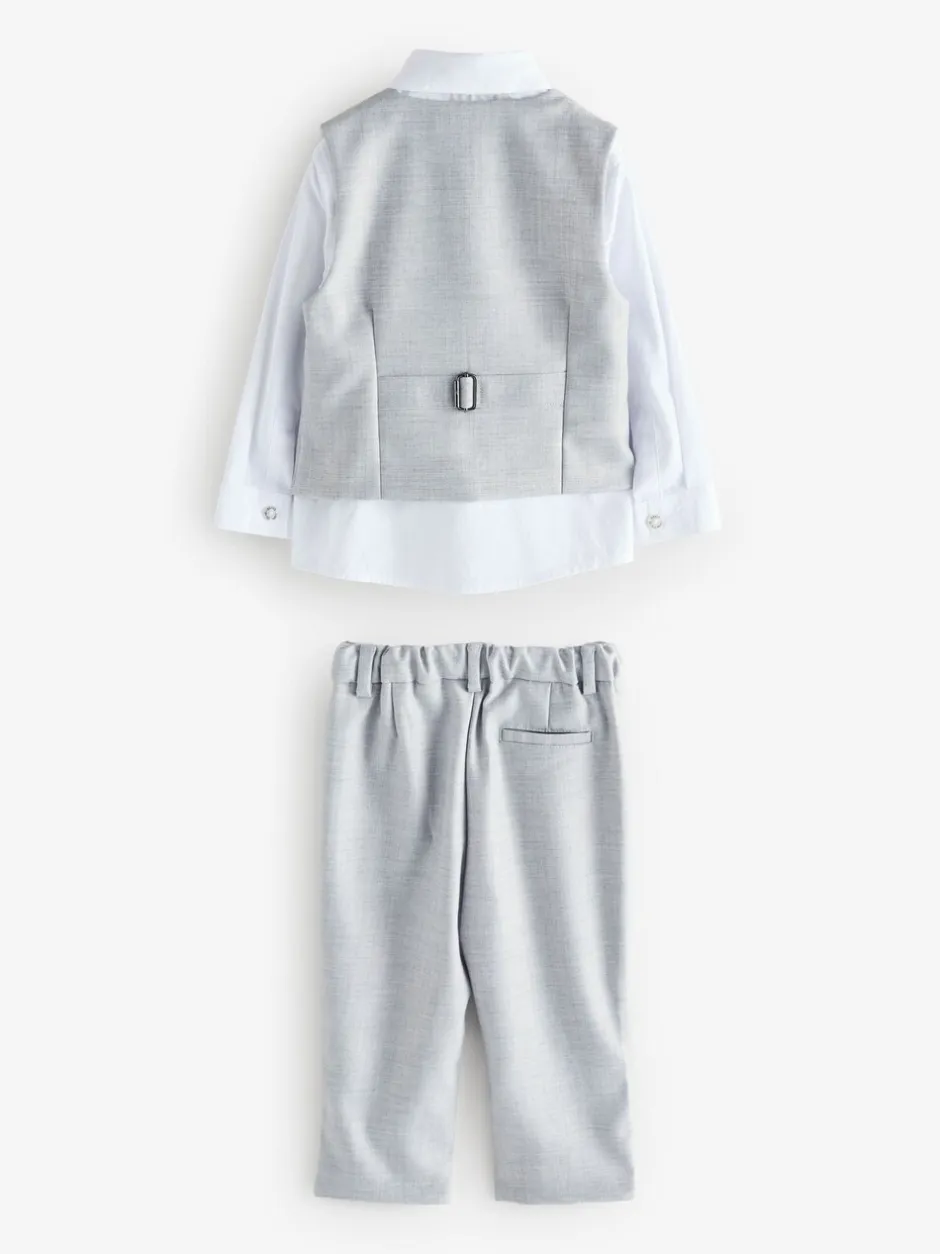 Kostuums En Herenvesten|Baker by Ted Baker - set van gilet, overhemd en broek Grijs