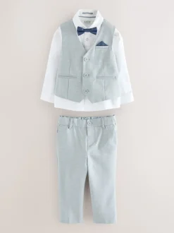 Kostuums En Herenvesten*Baker by Ted Baker - set van gilet, overhemd en broek Grijs