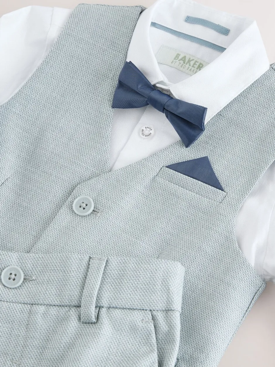 Kostuums En Herenvesten*Baker by Ted Baker - set van gilet, overhemd en broek Grijs