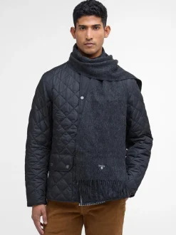 Mutsen, Sjaals En Handschoenen*Barbour Grijs - ® effen lamswollen sjaal