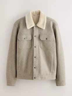 Jassen En Jacks|Next Grijs - Borg Lined Trucker Jacket