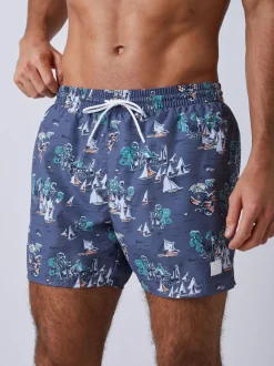 Badkleding|BOSS - Piranha Printed Swim Shorts Grijs