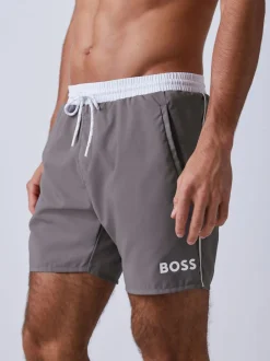 Badkleding*BOSS Grijs - Starfish sneldrogende zwembroek