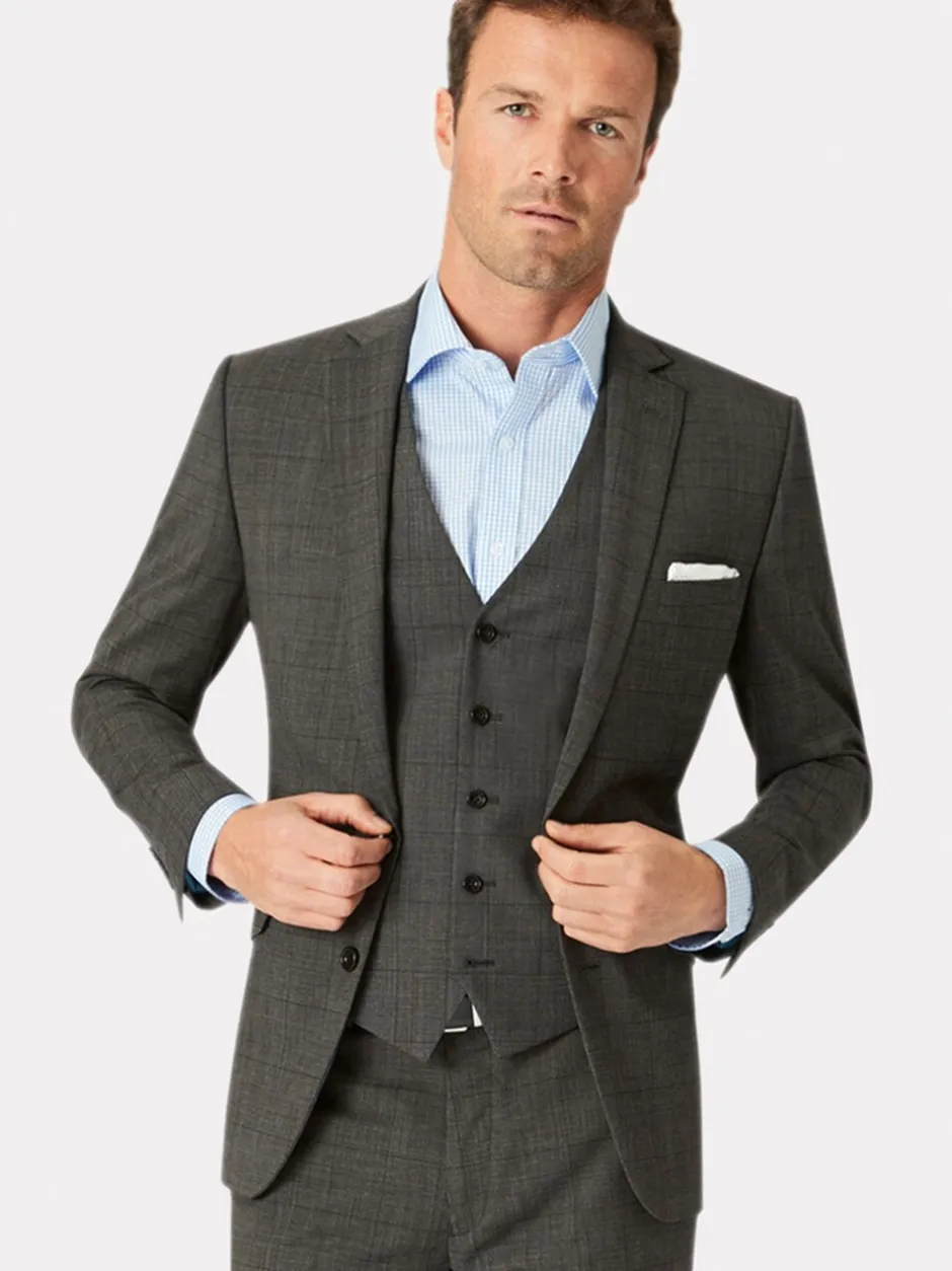 Formele Broek*Brook Taverner - Cassino Slim Fit Jacket Grijs
