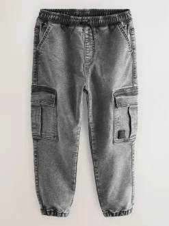 Jeans|Next - Cargo jeans met elastische taille (3-16 jr) Grijs