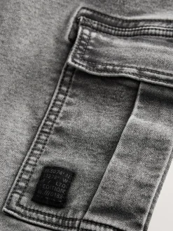 Jeans|Next - Cargo jeans met elastische taille (3-16 jr) Grijs