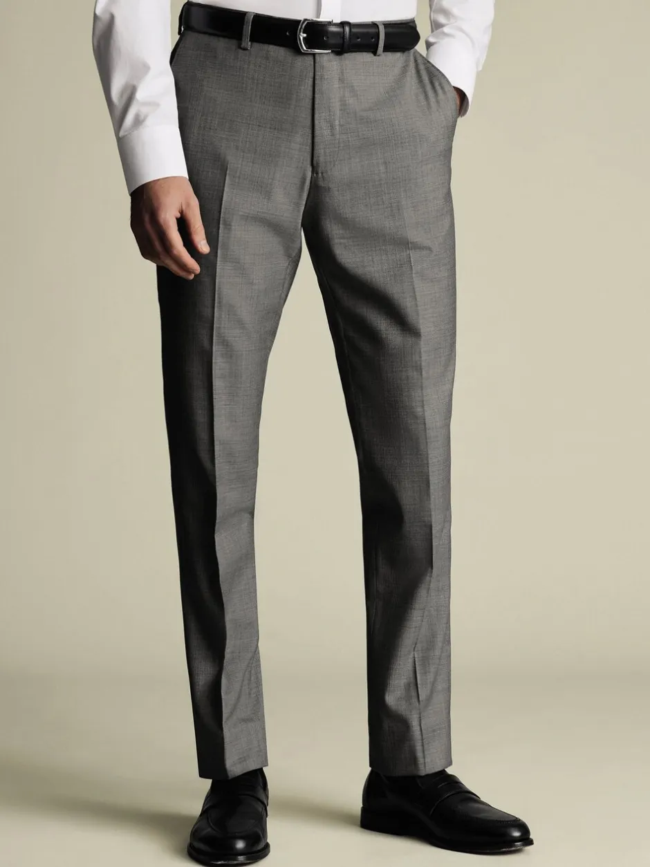 Formele Broek*Charles Tyrwhitt - Slim Fit Sharkskin Trousers Grijs