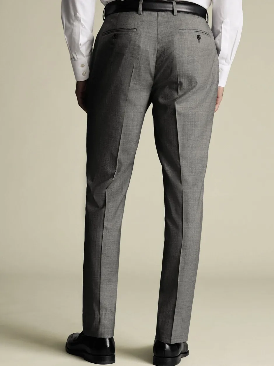 Formele Broek*Charles Tyrwhitt - Slim Fit Sharkskin Trousers Grijs