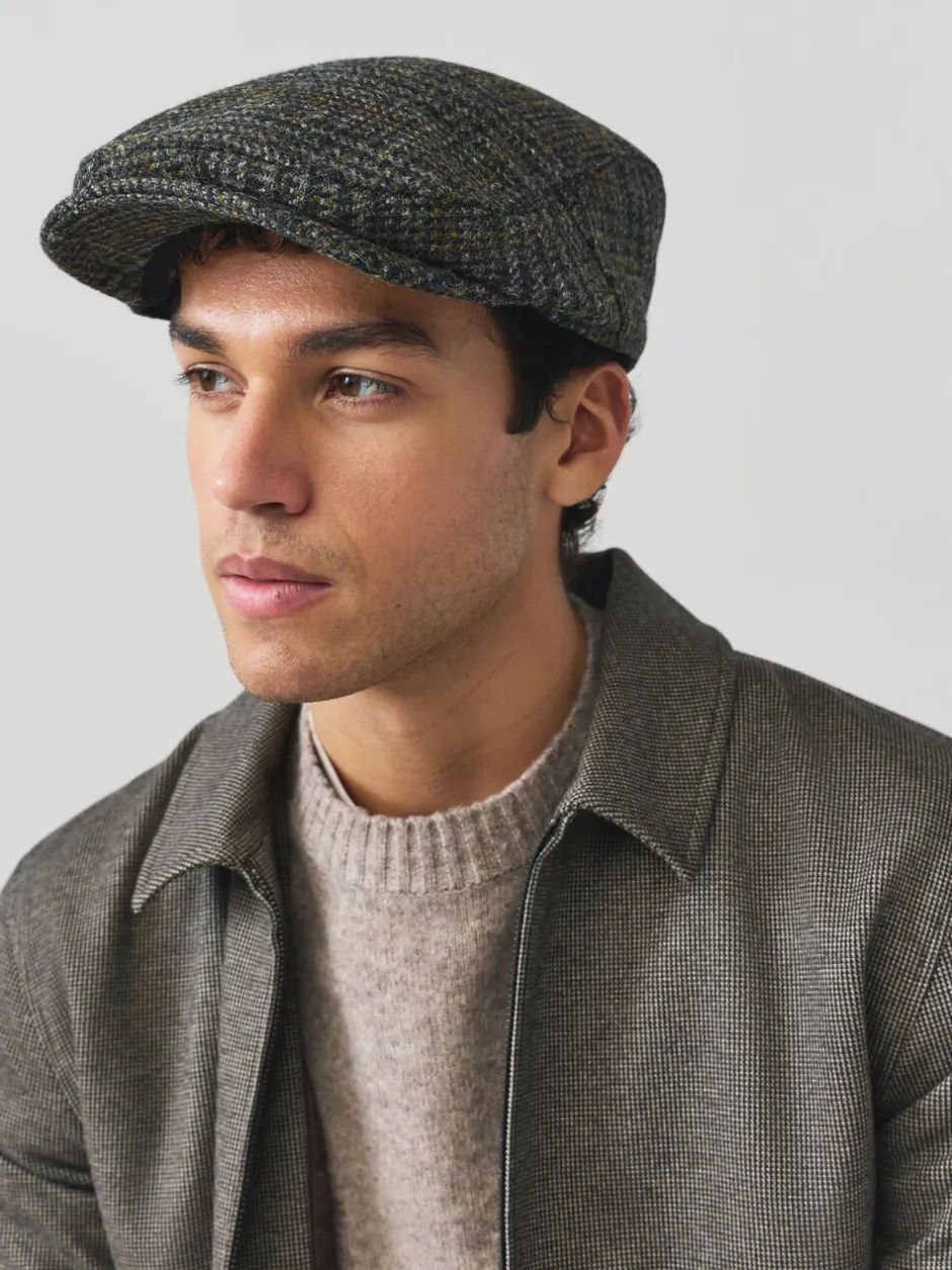Mutsen, Sjaals En Handschoenen*Next Grijs - Check Harris Tweed Flat Cap