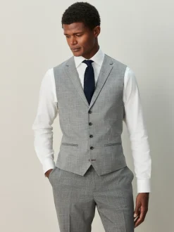 Vesten*Next - Contrast Fabric Detail Suit Waistcoat Grijs