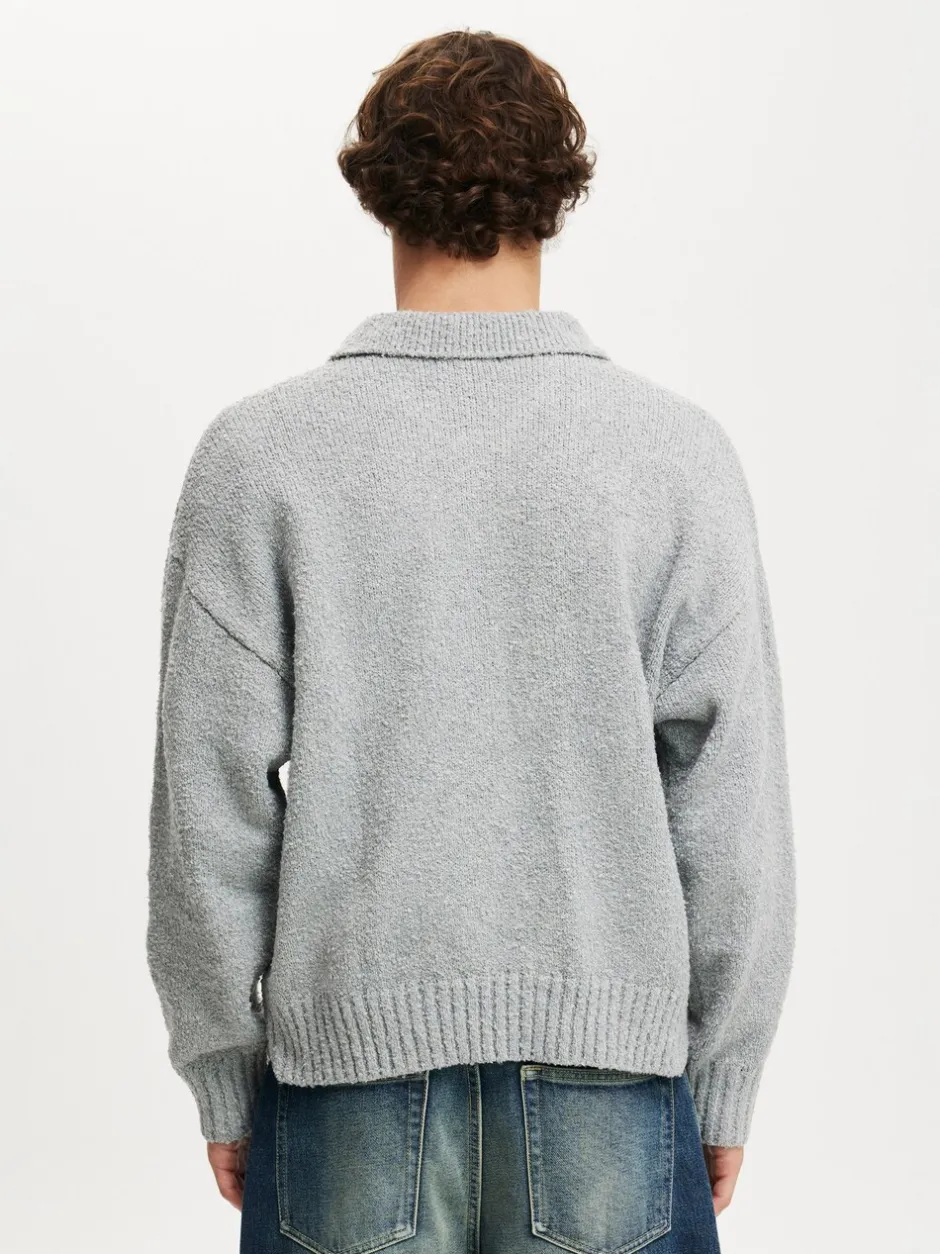 Poloshirts*Cotton On - Boxy Rugby Polo Shirt Grijs