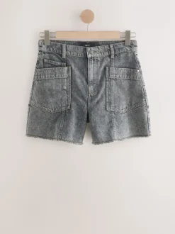 Shorts|Next Grijs - Denim Cargo Pocket Shorts
