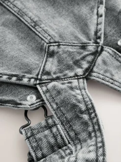 Rompertjes En Tuinbroeken|Next - Denim tuinbroek (3mnd -7jr) Grijs