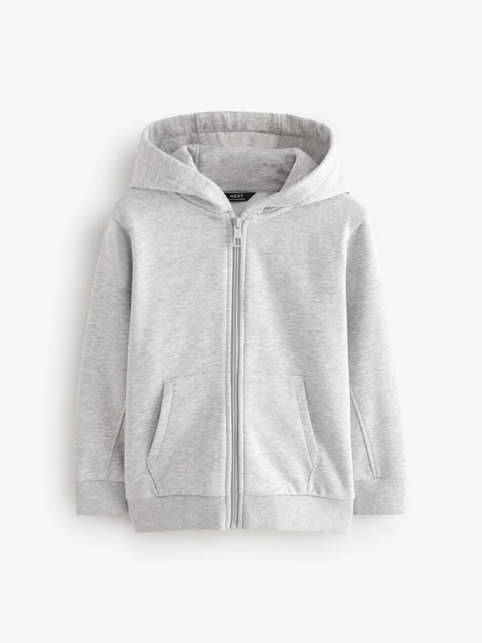 Schoolkleding*Next Grijs - Effen hoodie met doorlopende rits (3-16 jr)