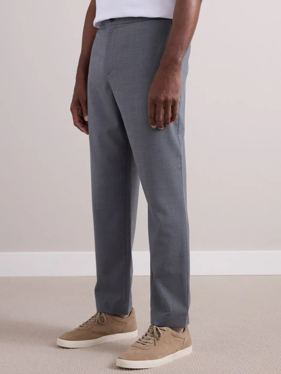 Formele Broek*Next - Elasticated Waist Wool Rich Textured Formal Trousers Grijs