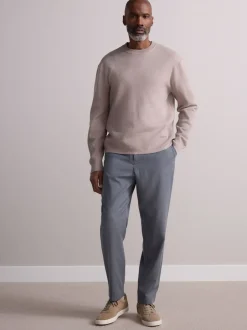 Formele Broek*Next - Elasticated Waist Wool Rich Textured Formal Trousers Grijs