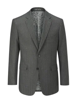 Pakken*Skopes Grijs - Enkele knoop - Cassius Tailored Fit Stripe Suit Jacket